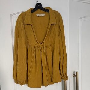 Jen's Pirate Booty Mustard Blouse